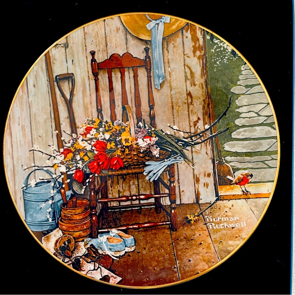 Norman Rockwell’s Spring Flowers Limited Edition Numbered Plate
